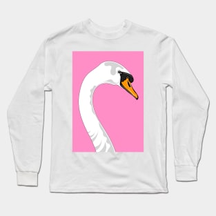 Pink Swan Portrait Long Sleeve T-Shirt